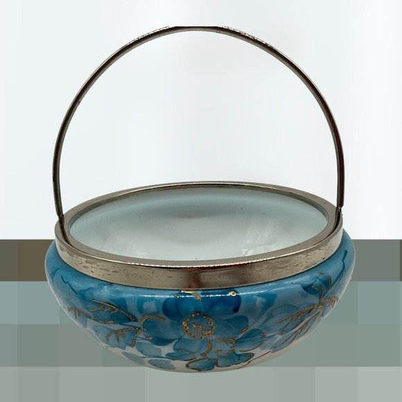 Hand Painted Satin Glass Bon Bon Dish - Picture 4 of 16